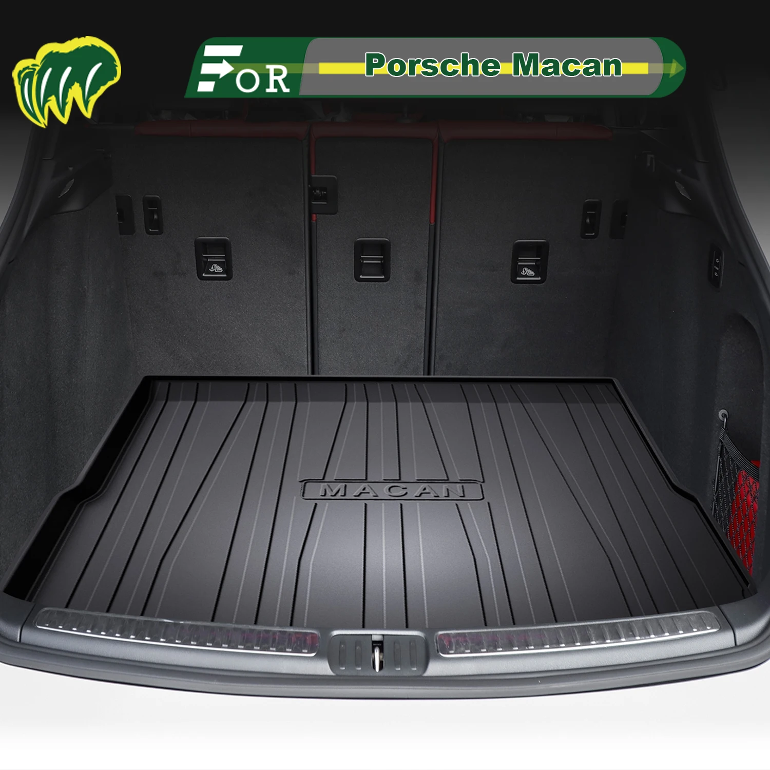 

Для Porsche Macan 2014-2025 TPE индивидуальный коврик для багажника автомобиля всесезонный коврик для багажника 3D-образный коврик для багажника защитный коврик для спинки стула