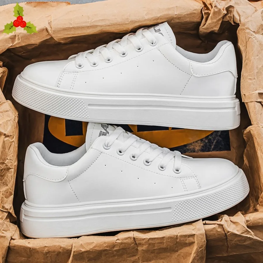

Fashion White Platform Man Sneakers Summer New Casual Shoes Outdoor Breathable Lightweight Walking Shoes Athletic Tennis Shoes