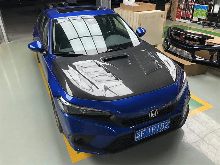 

Подходит для Honda 11-го поколения 2022-24, модифицированный легкий двигатель с открывающимся капотом из углеродного волокна EVO7