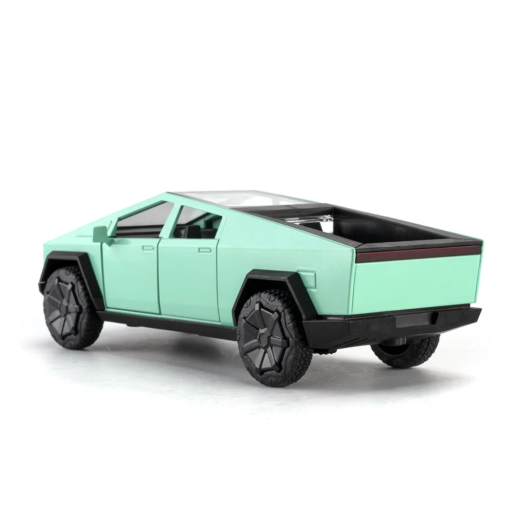 1:32 Tesla Cybertruck 픽업 SUV 합금 자동차 모델 다이캐스트 금속 장난감 오프로드 차량 풀백 사운드 라이트 장난감 컬렉션 선물