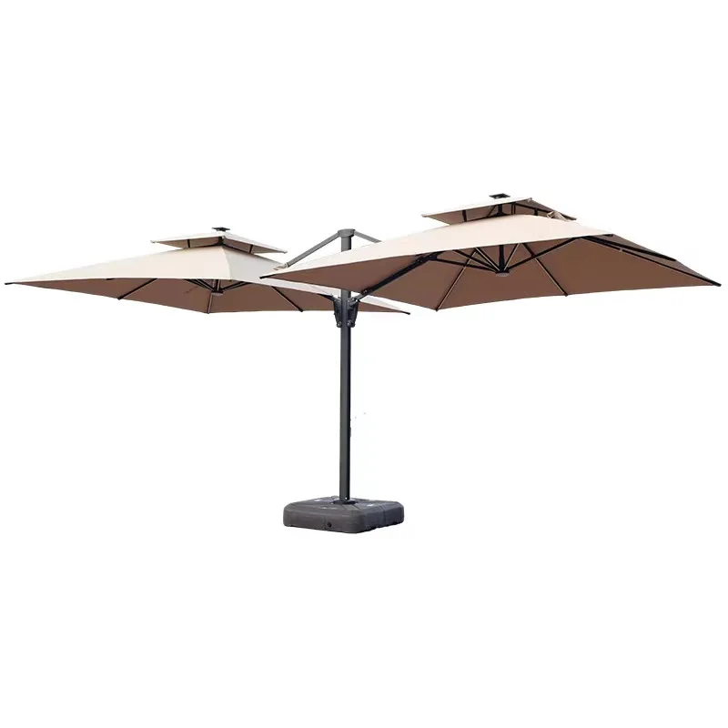 

Outdoor sunshade 3 meters double head custom color black double head sunshade noble style custom umbrella