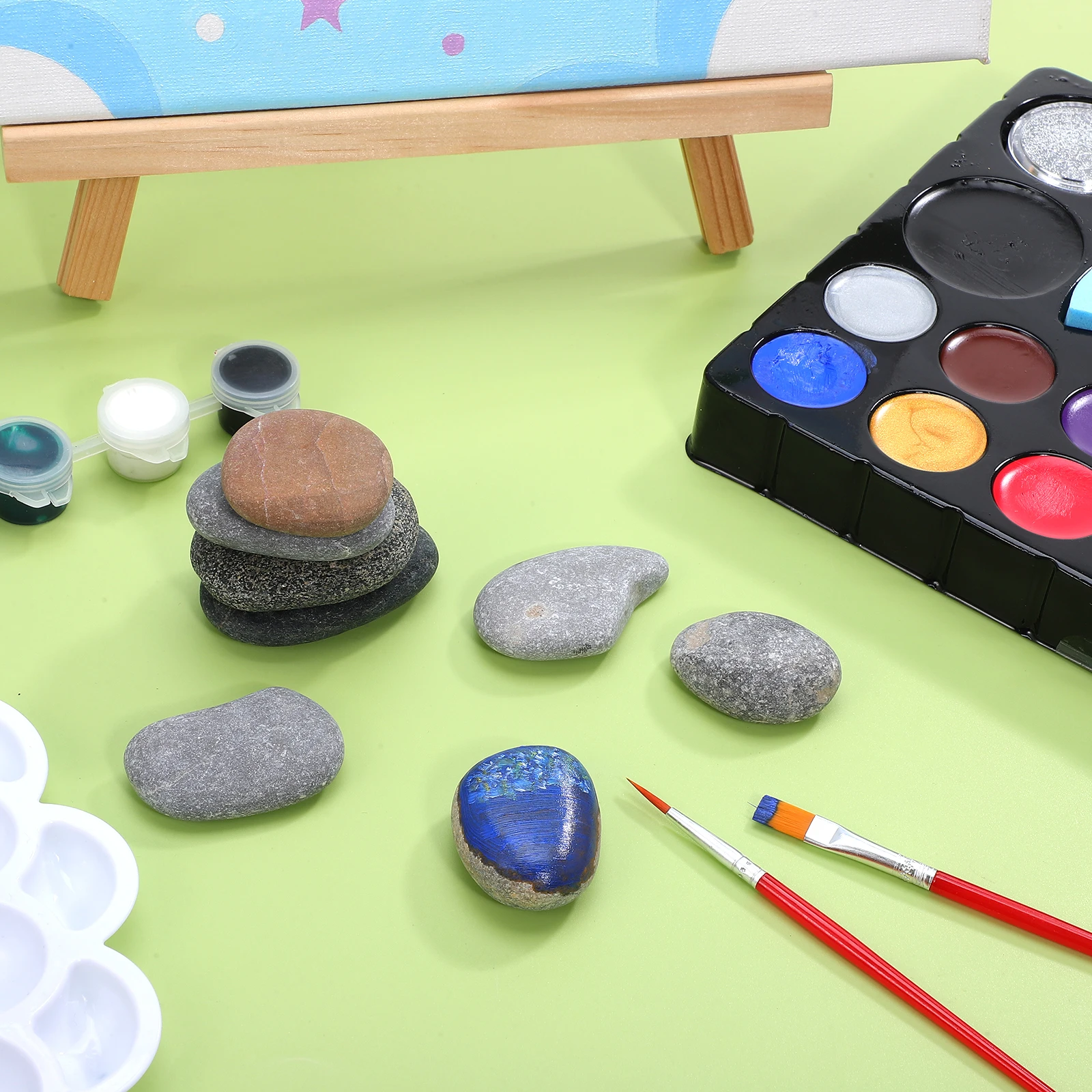 8 PCS Painting Stone Smooth Stones Rocks Adult Craft Flat Decoration Small Child