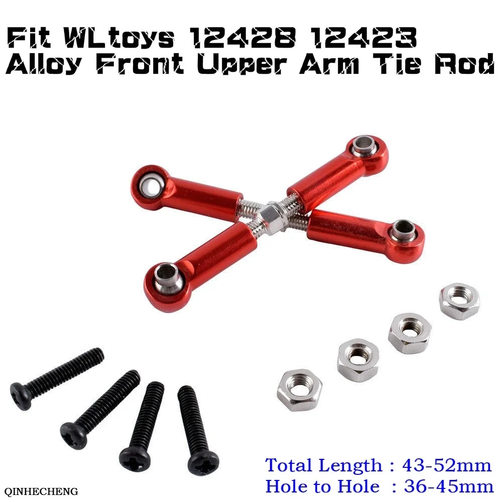 RC 0020 Alloy Front Upper Arm Tie Rod 43-52mm Fit WLtoys 1/12 12428 12423