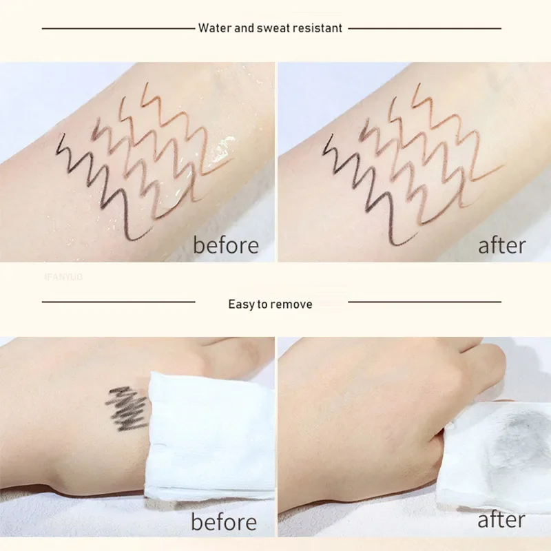 2in1 كحل الكذب دودة القز هلام القلم دائم مقاوم للماء غير لطخة كحل التجفيف السريع الكذب دودة القز هلام قلم رصاص للمبتدئين #6