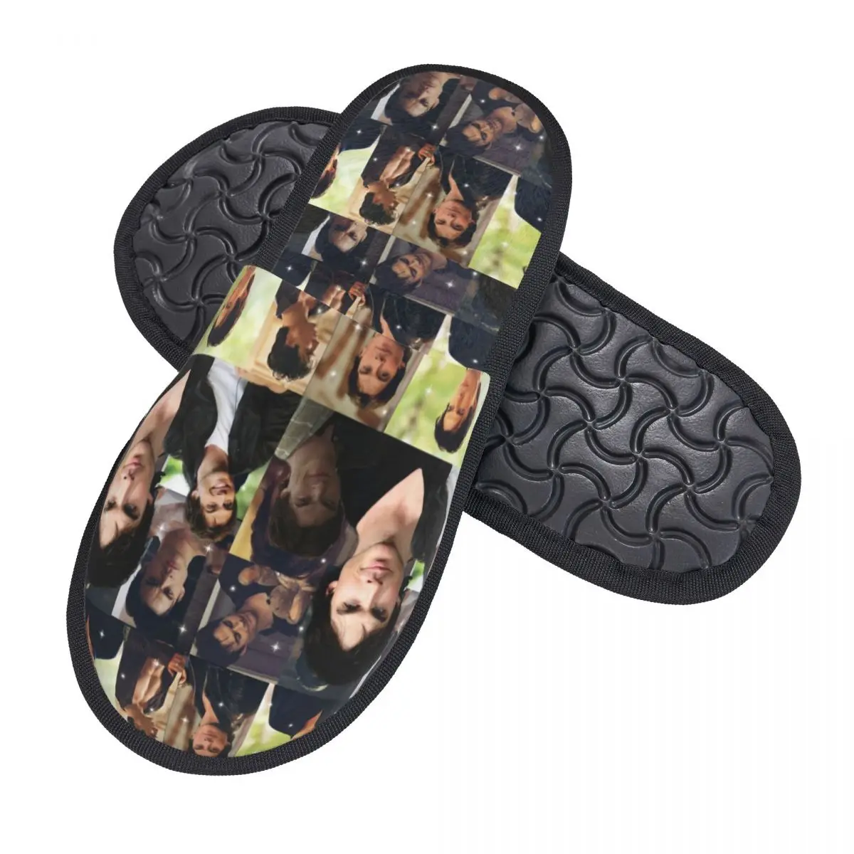 Damon Salvatore The Vampire Diaries TV Show Guest Slippers for Hotel Women Custom Print Stefan Salvatore Collage House Slipper