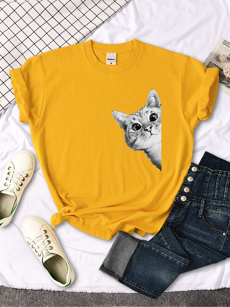 Kawaii Gary Cat Beautiful Print Women Tshirts Hot Sale Soft T Shirts o-neck Comfortable Clothes Regular Sleeve Women's T-shirts