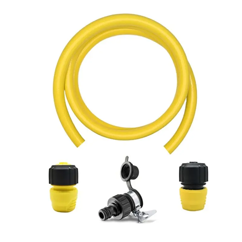 A27F-Flexible Garden Hose Replacement For Karcher 5/8 In X 6.5 FT Kink Resistant With Water Stop Joint Universal Faucet Set
