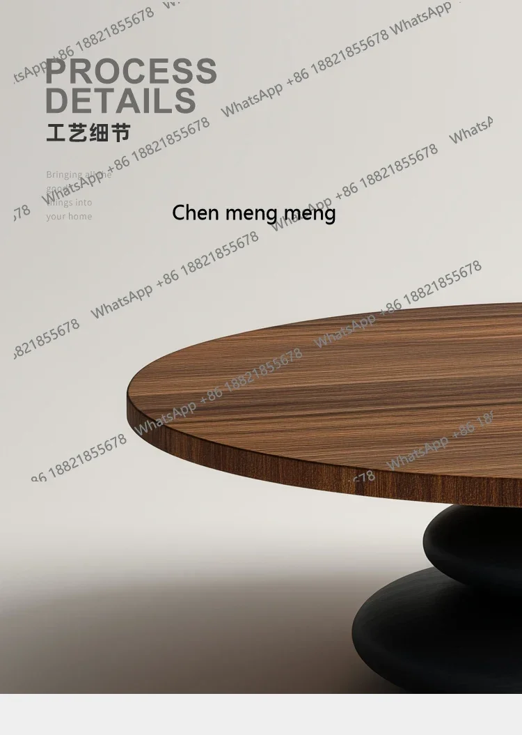 자갈 모양 원형 원목 커피 테이블 이탈리아 미니멀리스트 거실 홈 아트 창의성 H