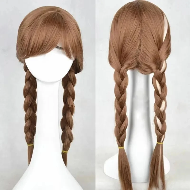 

Halloween Women Brown Braids Adult Party Synthetic Hair + Wig Cap gf;.9