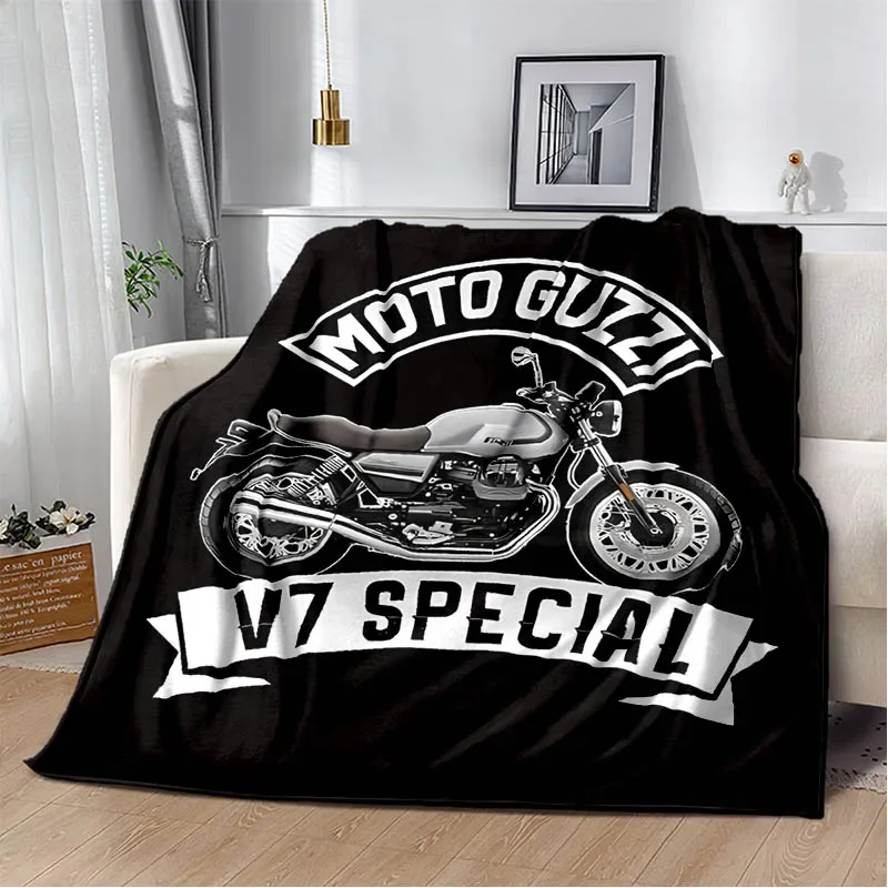 Guzzi motorcycle logo printed blanket children's warm soft and comfortable home travel blanket birthday gift