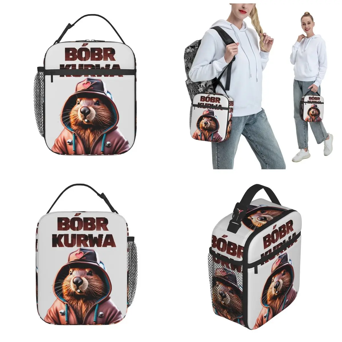 Bobr Kurwa Meme Beaver Thermal Insulated Lunch Bag for Travel Cool Beavers Bober Animal Food Bag Thermal Cooler Lunch Boxes