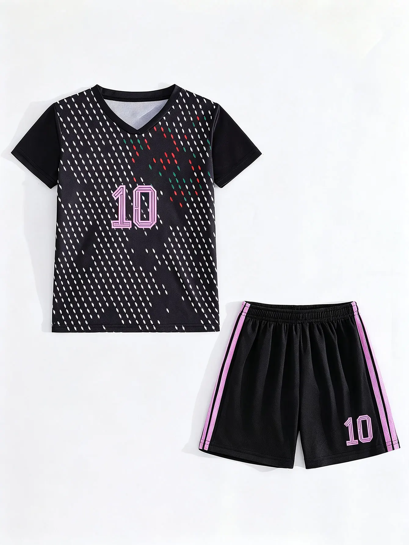 Personalized Name Number Kids Football Uniform Eco-Friendly Custom Soccer Jersey Set for Boys 3-13Y