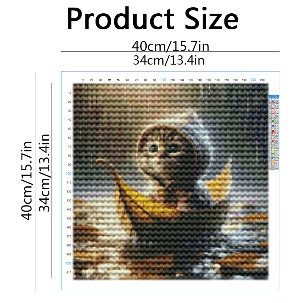 HUACAN Cross Stitch Kit Cat Animal Embroidery Sale Dmc Threads Hobby Craft 11Ct Picture Printed Canvas Home Decor