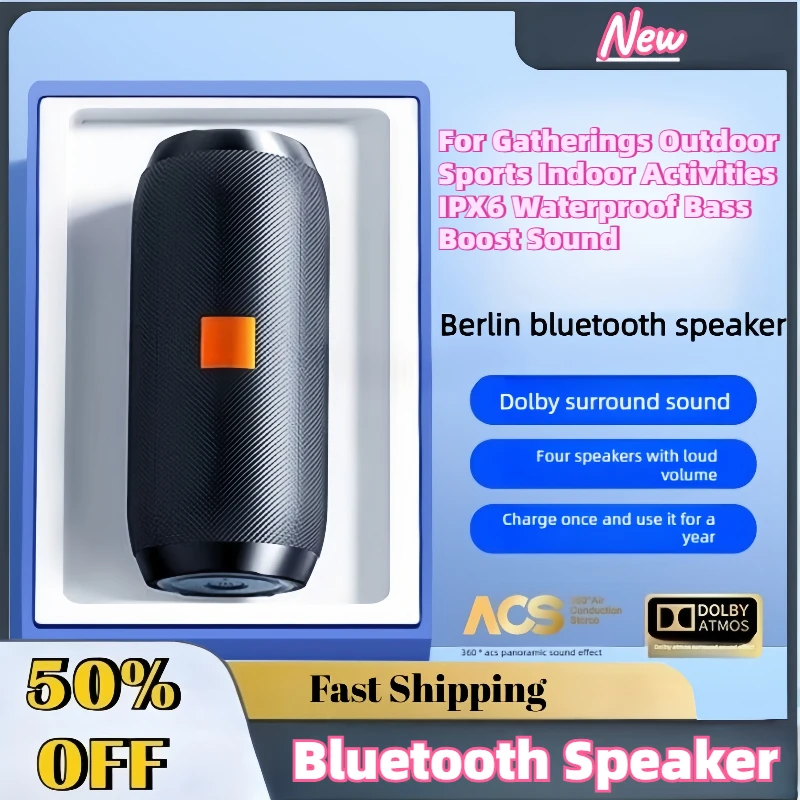

High-Quality 30W Portable Bluetooth Speaker for Gatherings Outdoor Sports Indoor Activities IPX6 Waterproof Bass Boost Sound