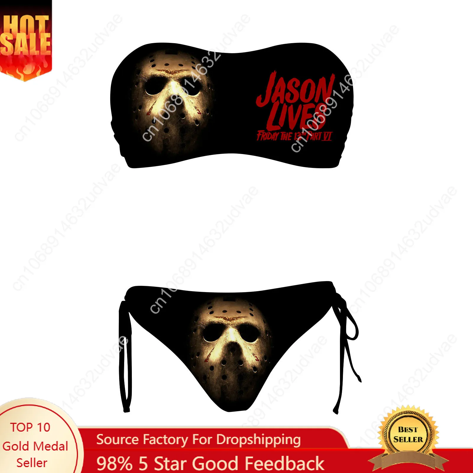J-Jasons F-Fridays T-The 13th Swimsuit Womens Drawstring Two Piece Set Bathing Suits Personalized Swimwear Customize Beachwear
