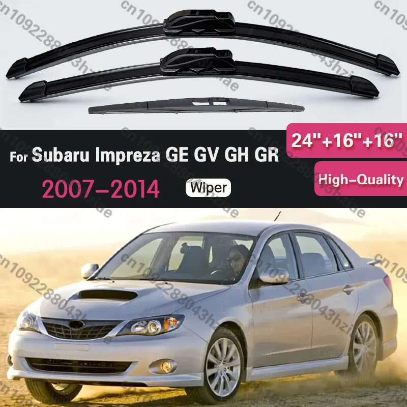 Wiper Front & Rear Wiper Blades Set For Subaru Impreza GE GV GH GR 2007 - 2014 Windshield Windscreen Window 24