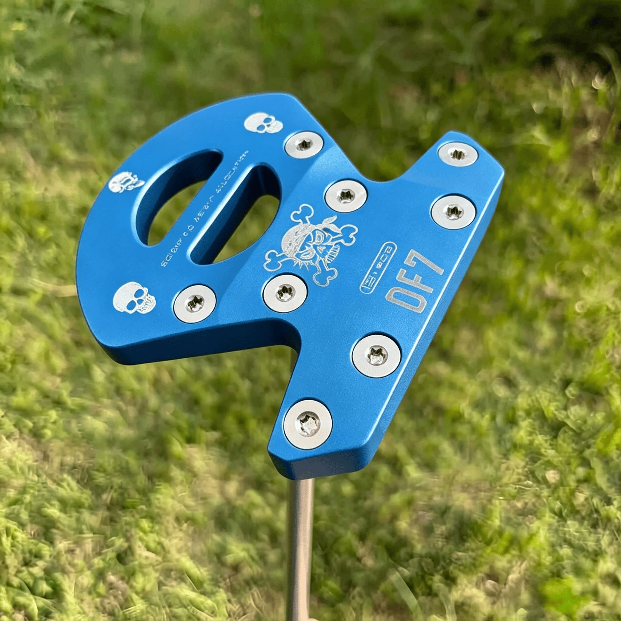 DF7 Golf Putter CNC Aluminum Center Shaft Golf Putter High MOI High Forgiveness Skull Pattern Golf Club Putter for Men Women