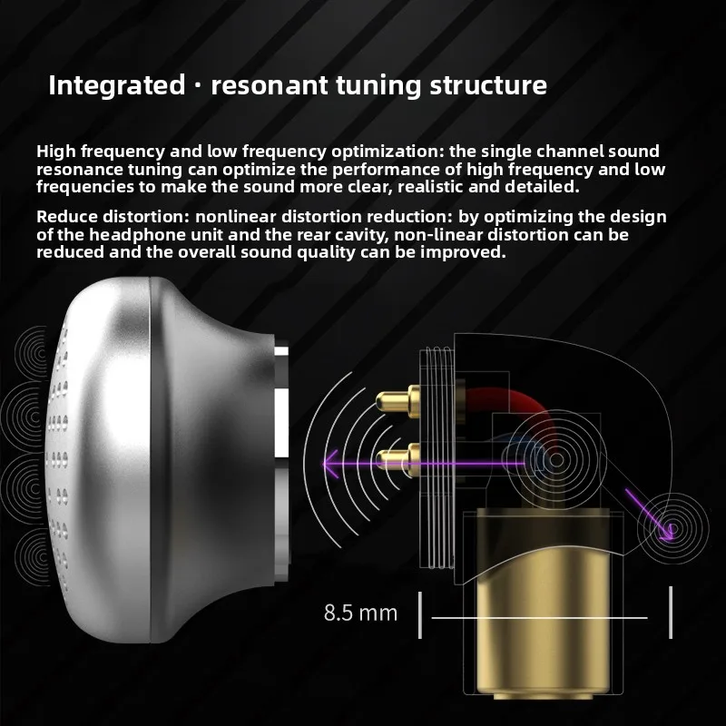 Smabat M3 14.2mm LCP Driver dinamico Auricolare a testa piatta Hifi Wired Bass Music Auricolari in metallo MMCX staccabile