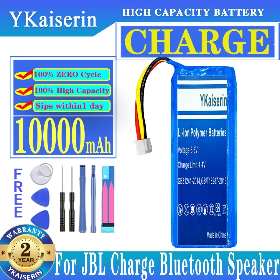 

YKaiserin 10000mAh Batterij For JBL Charge Bluetooth Speaker Replacement Battery + Track Code