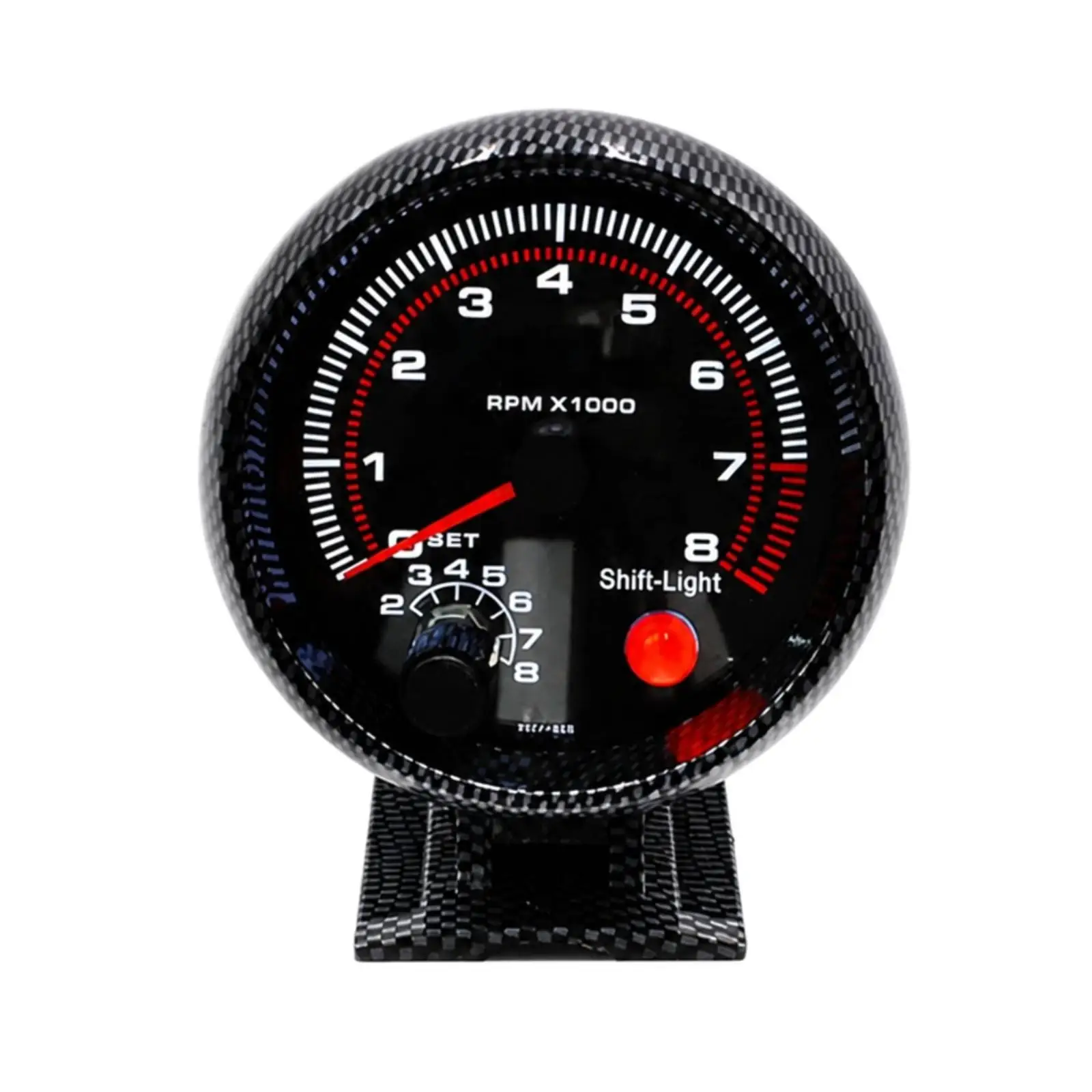 Red Needle Digital Tachometer Gauge for 12V Gas Cars with Gear Change Indicator and Adjustable Control for Custom Builds