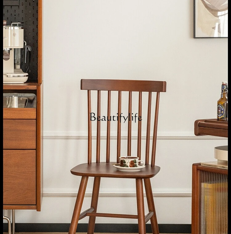 

Windsor Chair Nordic Solid Wood High Back Simple Modern Home Use Natural Wood Chair