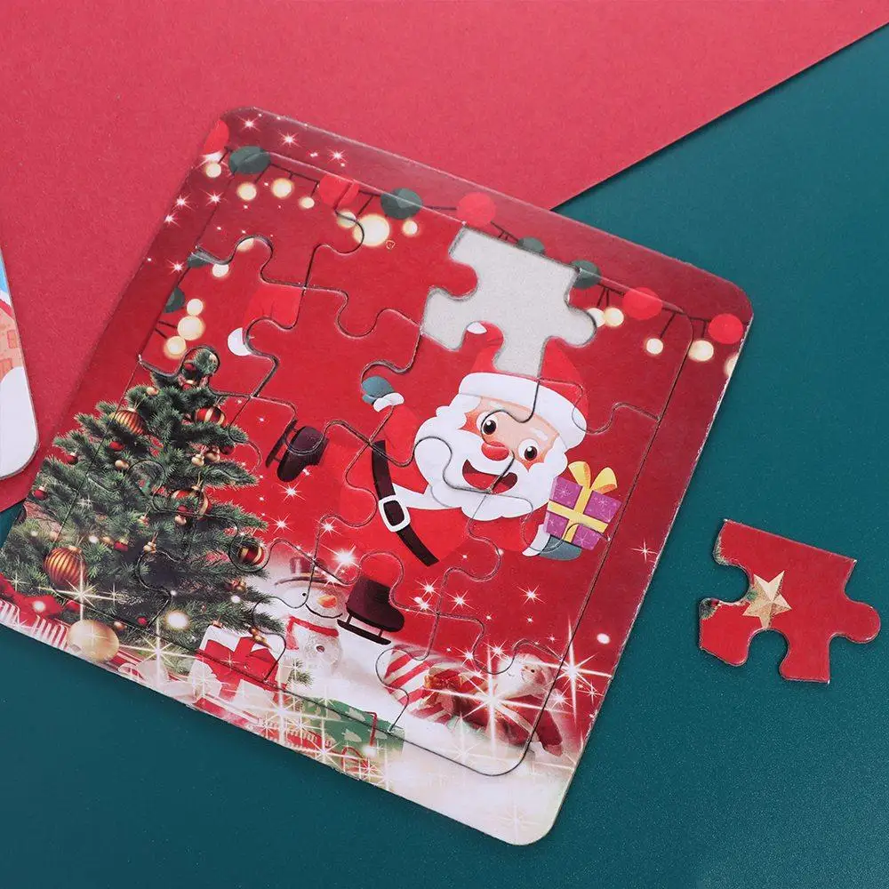 Christmas Christmas Puzzle Toys Handmade Puzzle 3D Toys Santa Claus 3D Puzzle Random Paper Cartoon Jigsaw Puzzles New Year Gifts