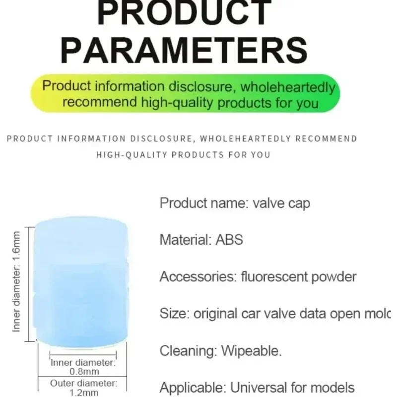 Tapa de válvula de neumático luminoso, cubiertas de vástago de llanta de neumático decorativas a prueba de polvo, brillante, cubo de rueda de coche