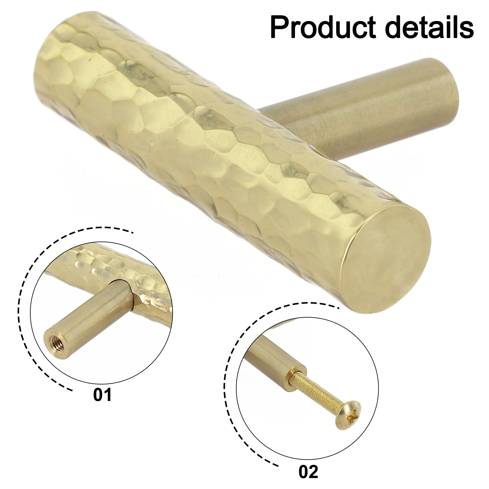 Decorative Brass Hammered Handles Ball Shaped T Pulls for Cupboards and Wardrobes to Enhance Any Furniture Style
