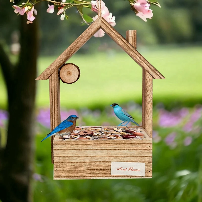 Bird House Feeders For Outdoors Feeding Tool Hangings Bird Feeder Dispenser Holder Food Container