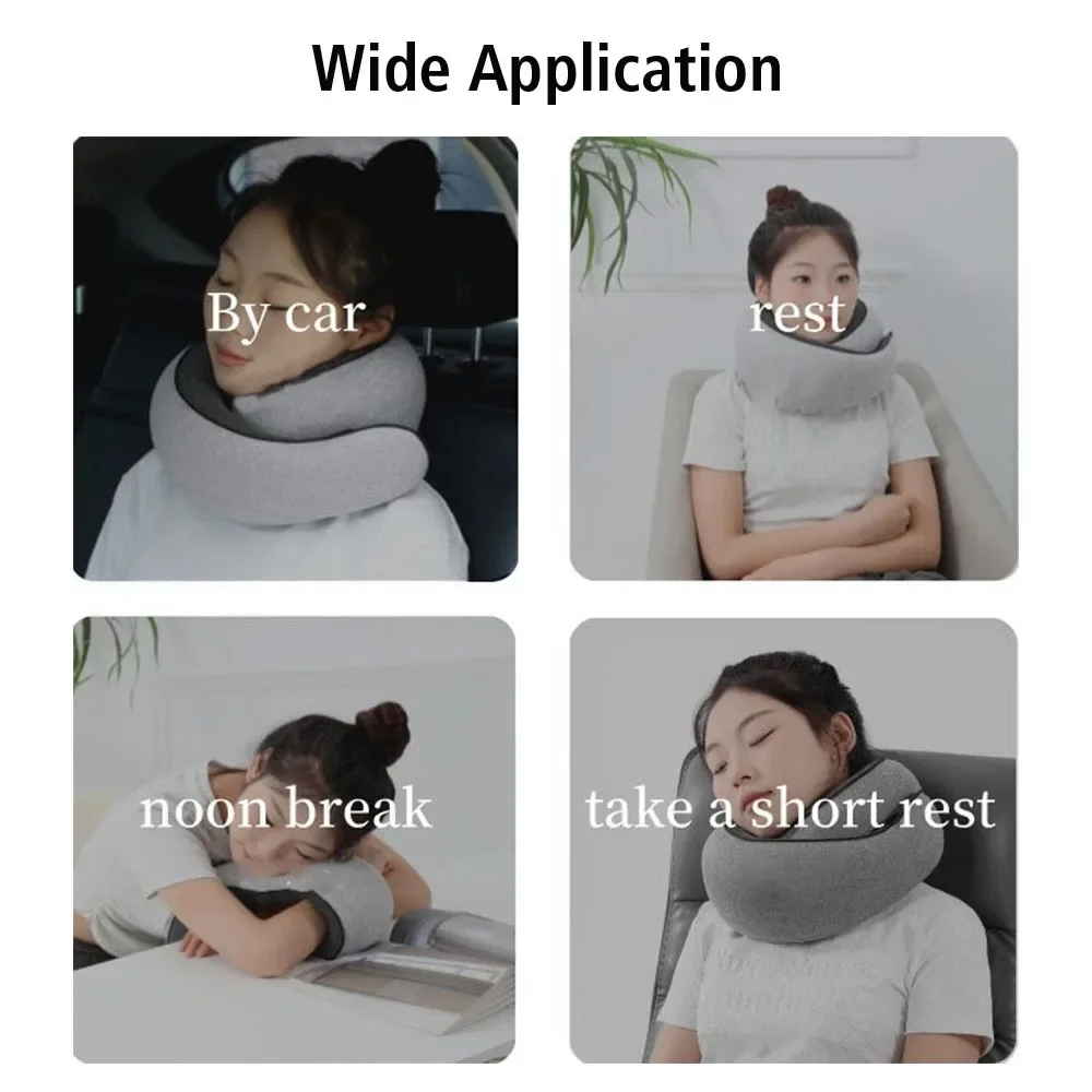 Portable Travel Neck Pillow Travel Neck Support Memory Foam Snail Pillow Soft Noon Break Sleep Pillows U-shaped Pillow Mofusand