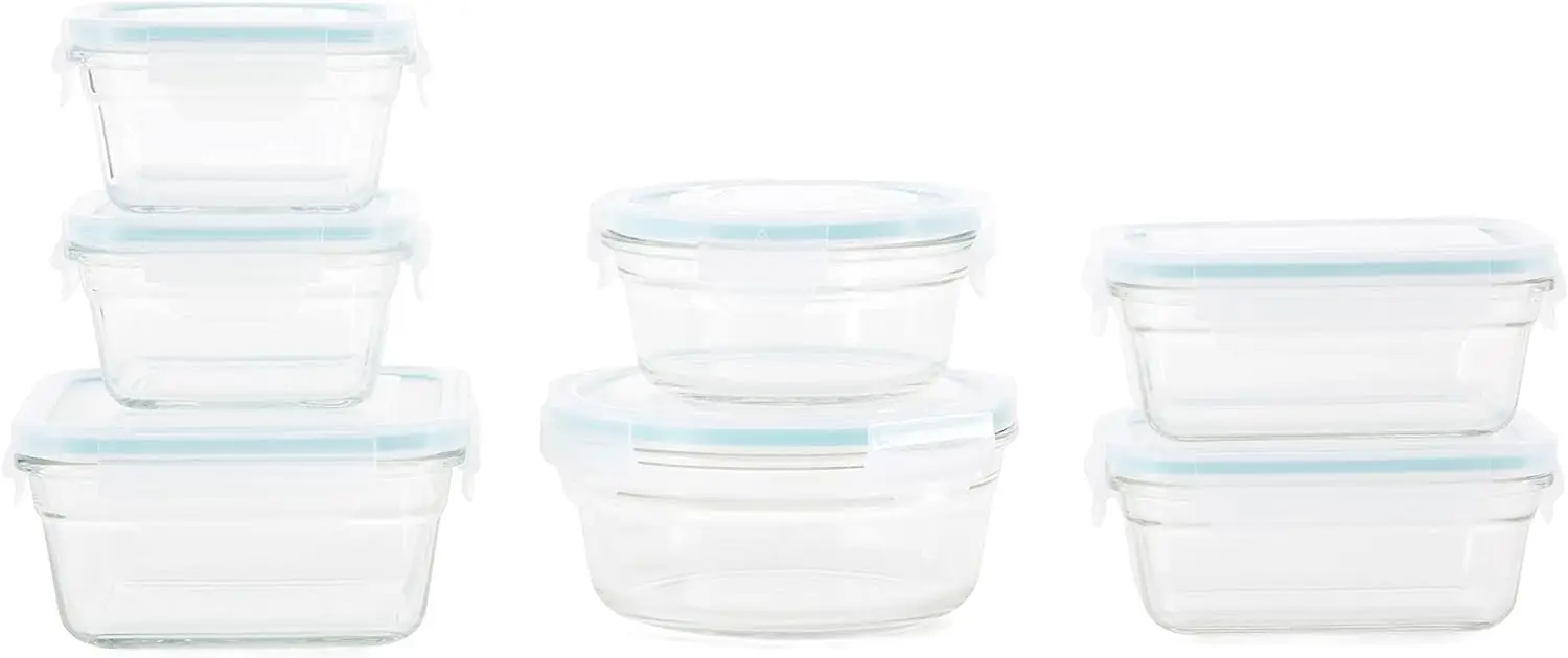 Glass Food Containers 14 Piece Set - Oven & Microwave Safe