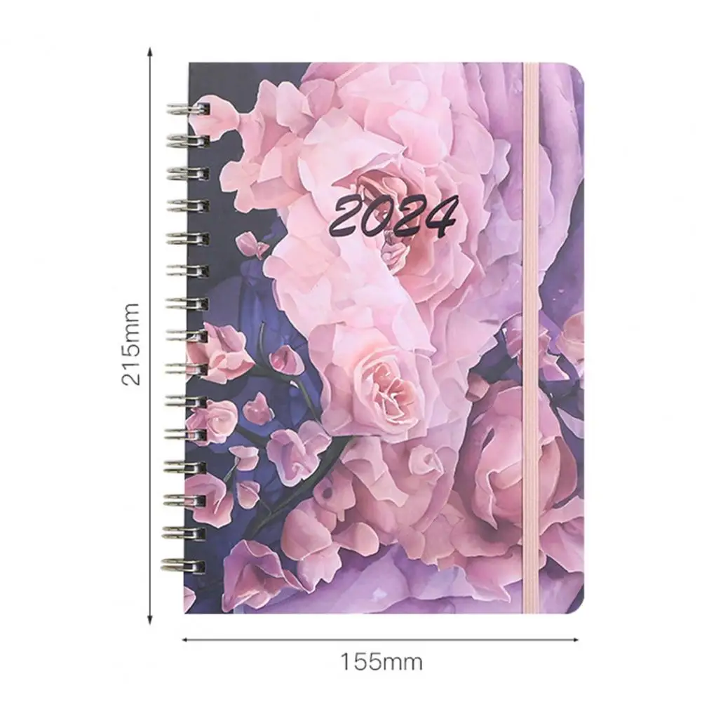 A5 Notebook mensile Planner scrittura liscia Premium addensato pagina fiore tema bobina anello calendario blocco note