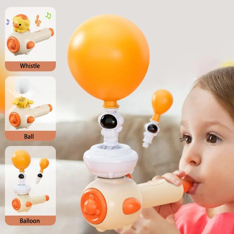 3 estilo crianças respiração prática brinquedo assobiando flutuante maçarico bola soprando balão lançador educação prática montessori