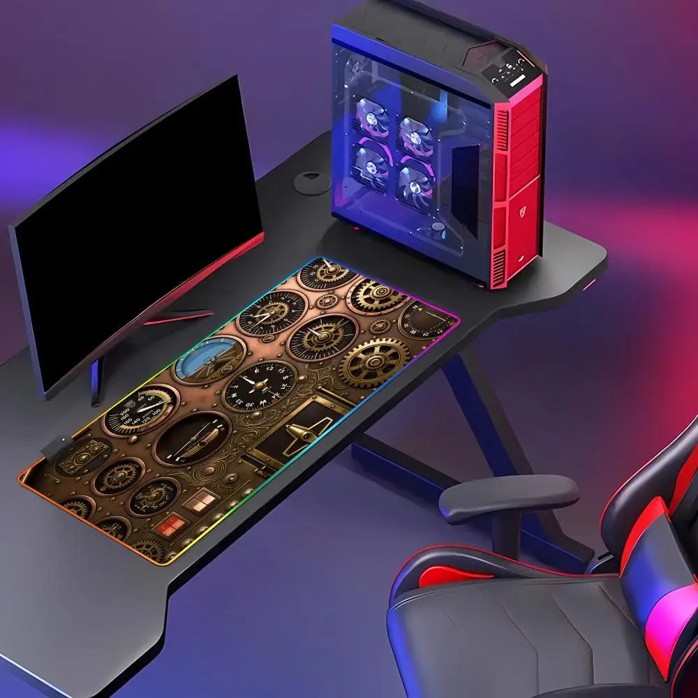 

RGB Aviation Theme Mouse Pad Large Rubber Base Anti-slip PC Desk Accessories for Offices and Gamer Keyboard Mats HYBXAXC