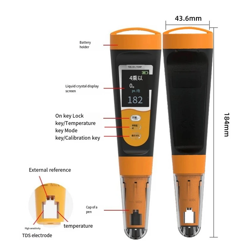 High-Precision Tap Water Testing Instrument Ec Conductivity Water Pen As Shown TDS Water Quality Testing Pen