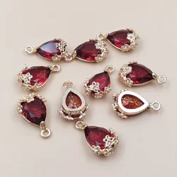 10PCS/SET Hollowed-out Plum Water Drop Pendant for Jewelry Making Charm Bracelet Necklace DIY Handmade Jewelry Findings 21X13mm