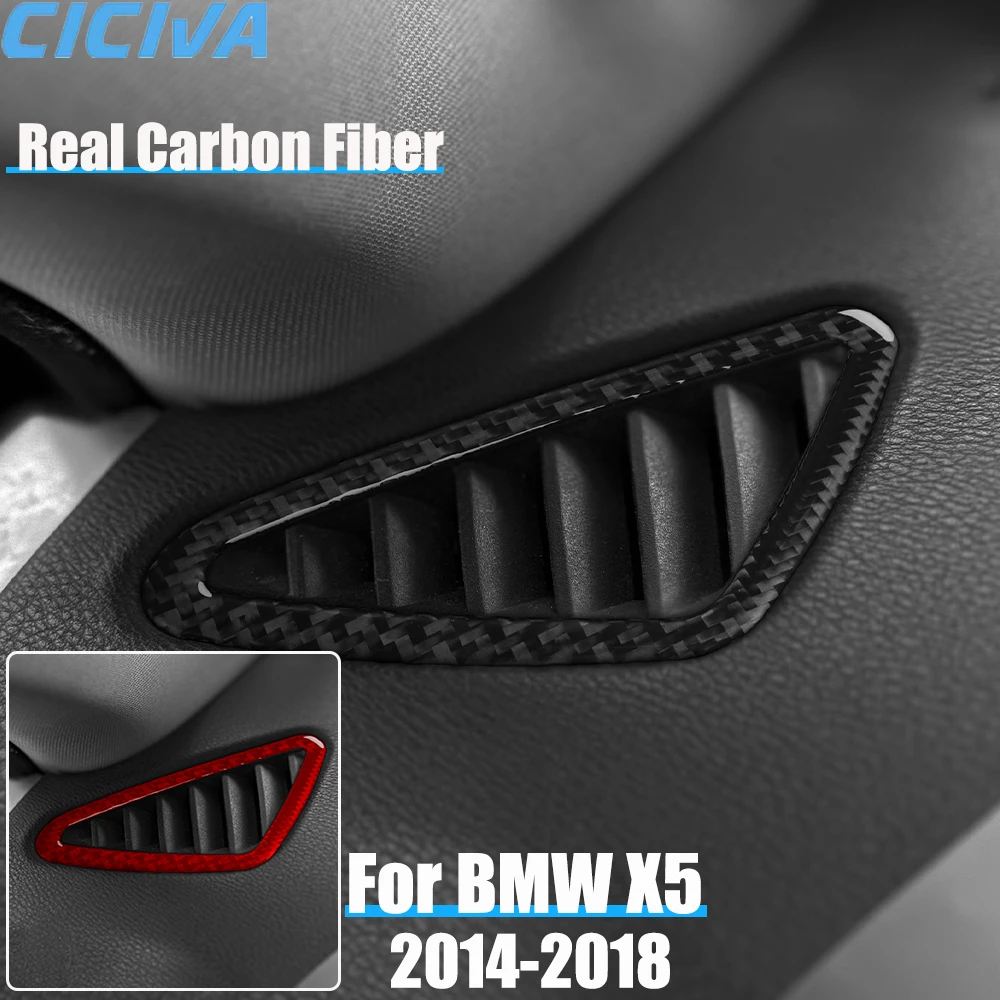 

Real Carbon Fiber Car Accessories Dashboard Air Vent Trim Cover Soft Sticker For BMW X5 F15 2014 2015 2016 2017 2018
