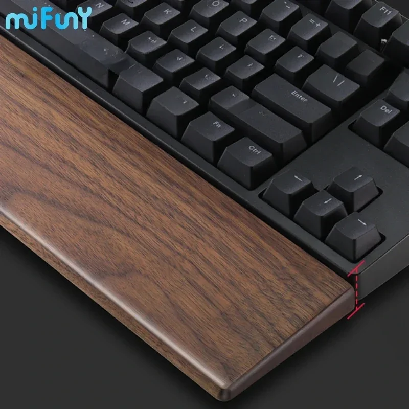 Imagem -02 - Teclado Mifuny Walnut Wood Descanso de Mão Mesa de Jogos Pulso Proteção do Escritório para 61 87 104 Chaves Teclado Mecânico Alice