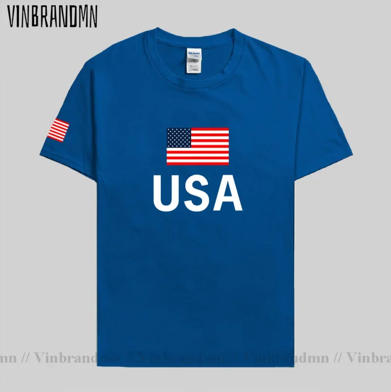 United States of America USA US t shirt man jerseys 2021 t-shirts 100% cotton nation team cotton meeting fans streetwear fitness