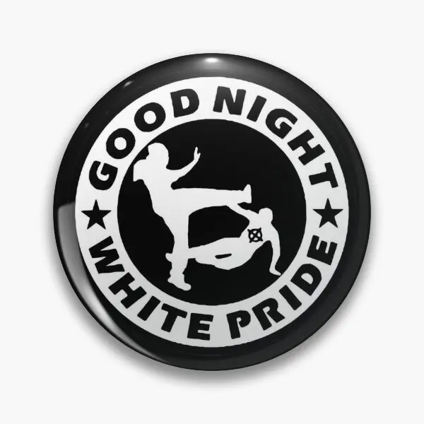 Goodnight White Pride  Soft Button Pin Creative Fashion Gift Lover Funny Collar Lapel Pin Cute Hat Cartoon Brooch Metal Women