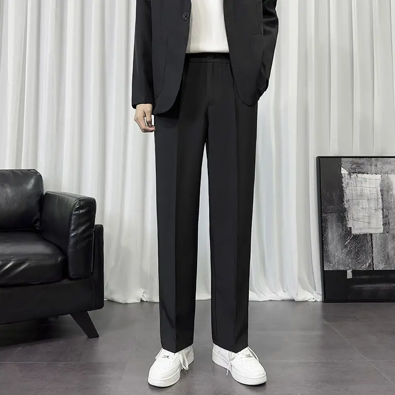 

Fluid Straight Baggy Man Suits Pants Fabric Chinese Homme Classic Clothing New in Slacks Summer 2025 Up Suit Trousers for Men