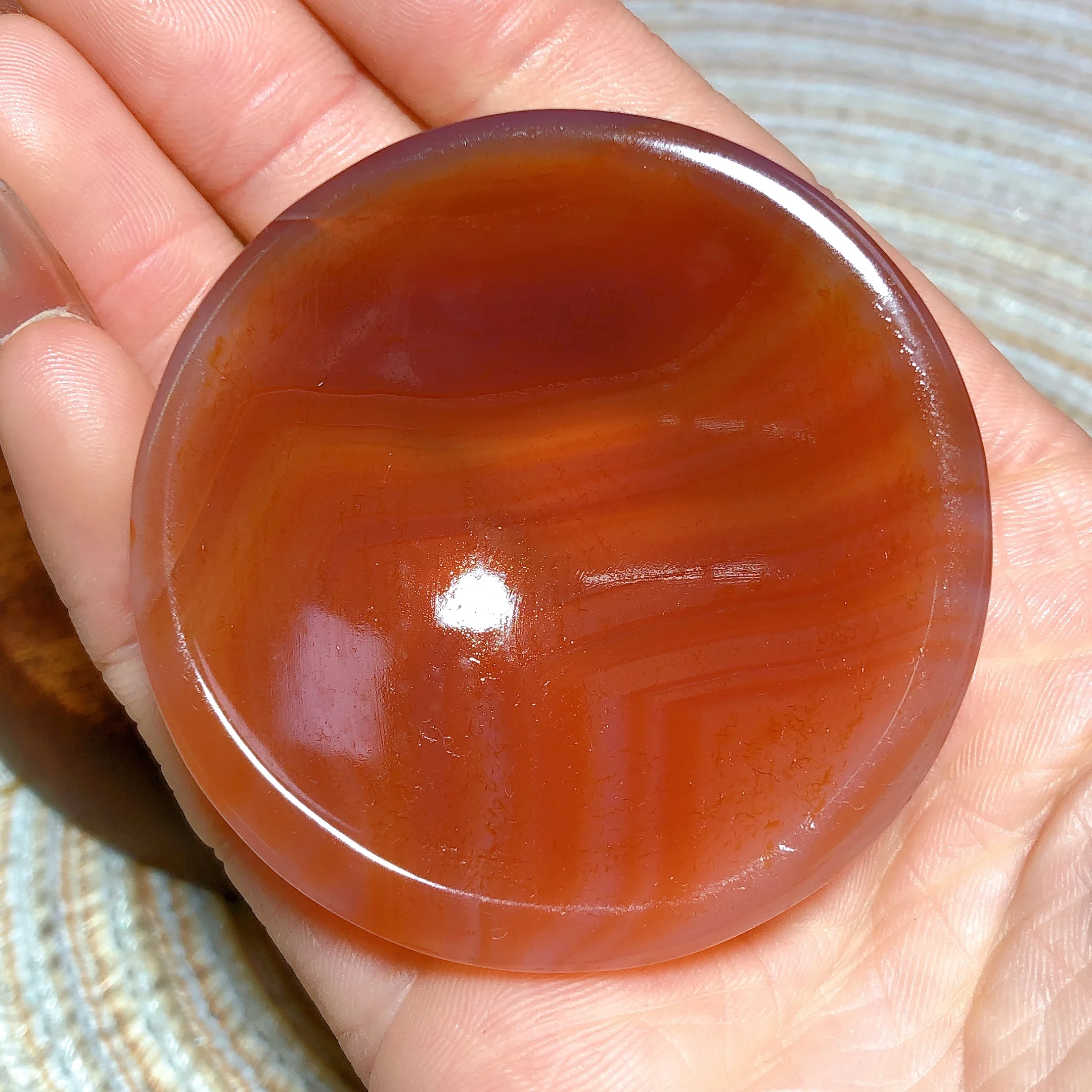 Natural Crystals Sardonyx Bowl Circle Pattern Office Decorations Prismatic Ornament Room Decor Ore Mineral Energy