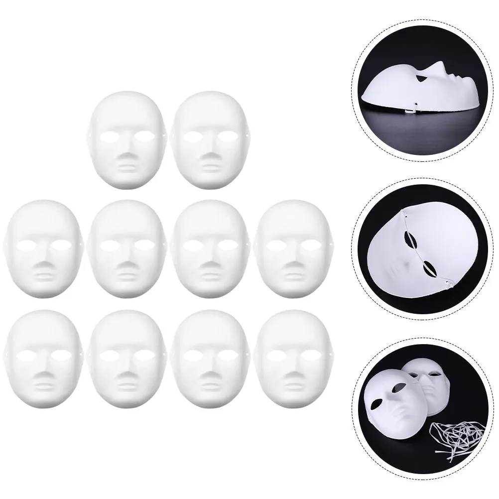 

10 Pcs Peking Mask Cosplay Masks for Painting Blank to Decorate White Masquerade Costume