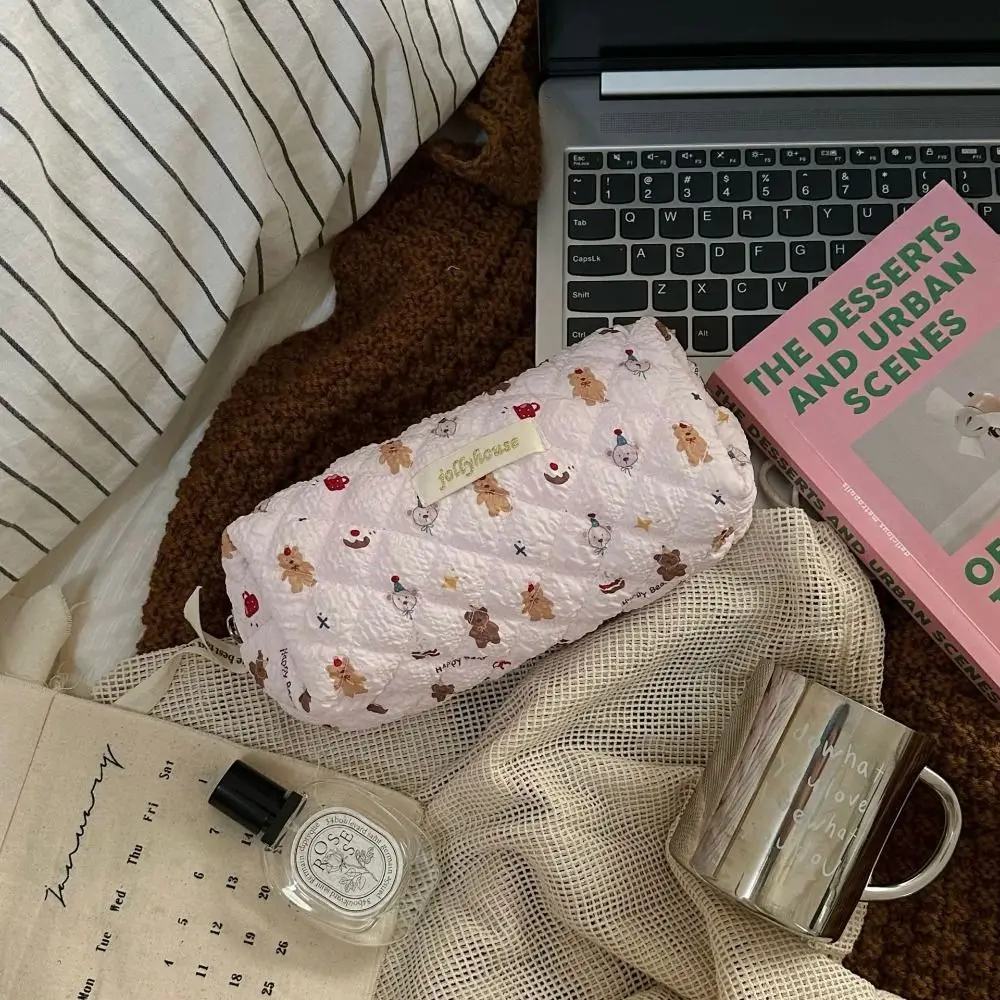 Cartoon Animal Pattern Pen Bag Large Capacity Zipper Design Stationery Bag Portable Pencil Case School Office