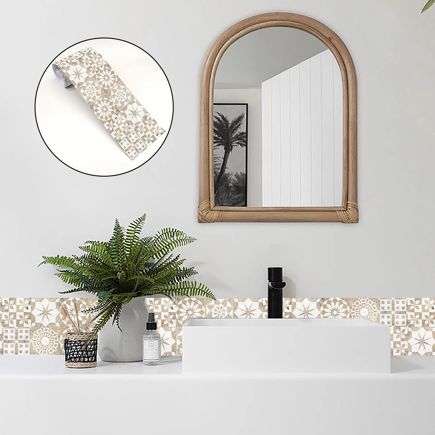 Marmor-Textur Keramik-Wandaufkleber Badezimmer Küche Backsplash Dekorative Zierleiste Fußleiste Abzieh- und Aufkleb-Kunst-Wandtattoos – Detail 10