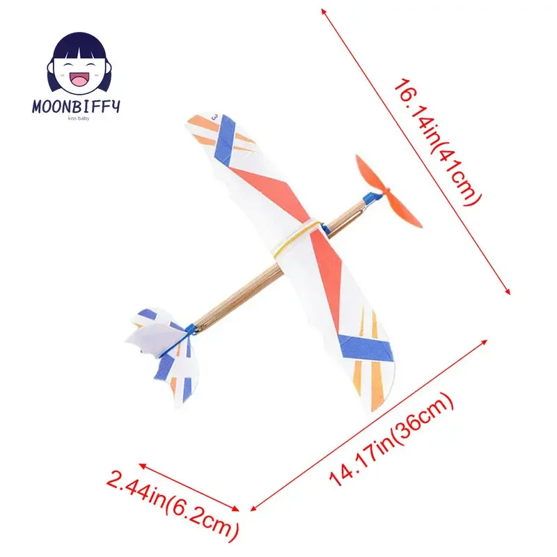 Aviões voadores para crianças, lance de mão DIY, elástico de borracha, avião voador alimentado, modelo de montagem brinquedos