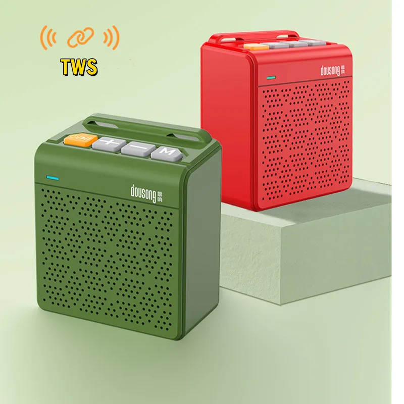 

Mini Portable Bluetooth Speaker TWS Connection Stereo Soundbar Wireless MP3 Music Player Recorder Support FM TF Card Headphones
