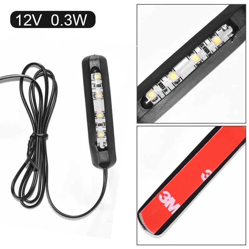 4LED 12V Car License Plate Light Assembly Motorcycle Tiny Rear Number Plate Lamp Light With Cable Auto Decoration Parts