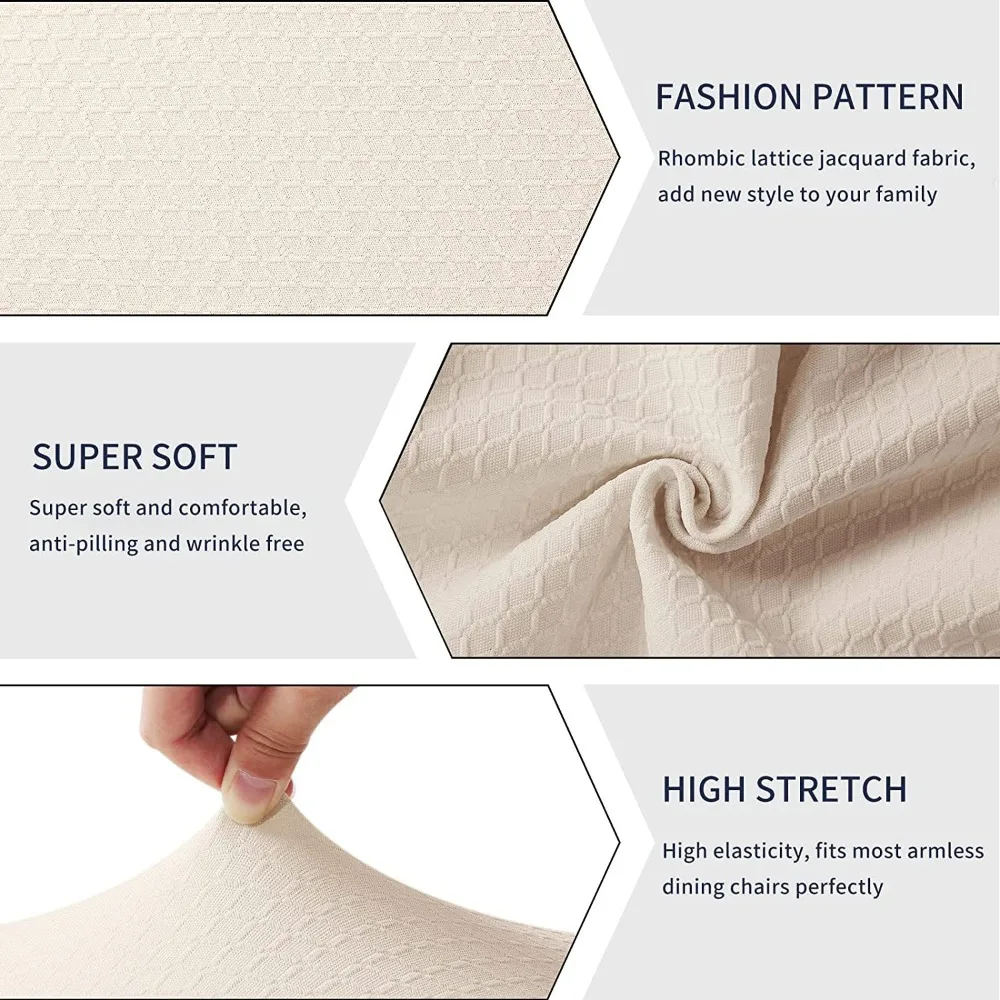 Jacquard Waterproof Chair Seat Cover Universal Fit for Home Hotel Restaurant Dining Chair Protector