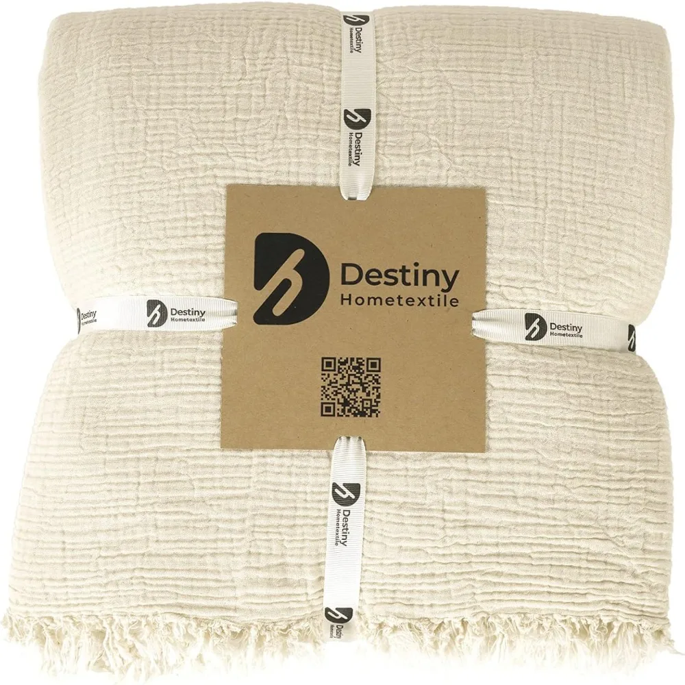 أغطية وسائد من الموسلين ثنائي اللون مصنوعة من القطن العضوي بنسبة 100% - قابلة للتنفس، فائقة النعومة، خفيفة الوزن، مغسولة مسبقًا لراحة و #6